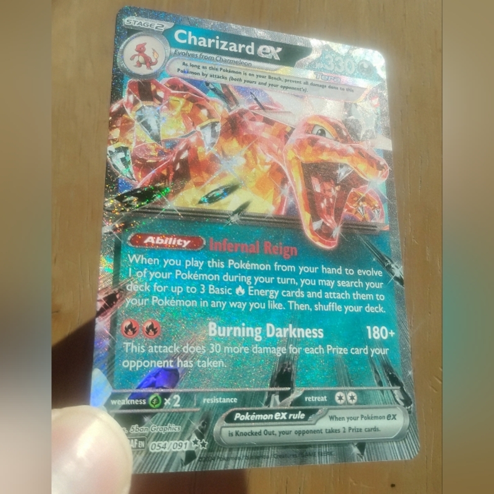 Mint Holo Charizard EX Double Rare 54/91 SV: Paldean Fates Set Pokemon Card